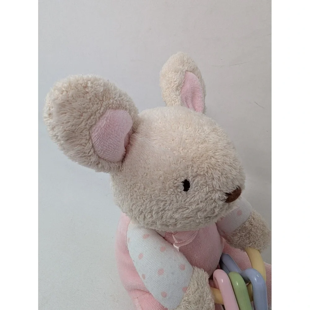Vintage Carters Prestige White Bunny Rabbit Plush Rattle Stuffed Animal Baby 90s